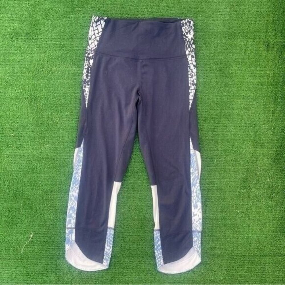 Champion Navy Blue Woman's Workout Leggings High Waisted Cropped Size S